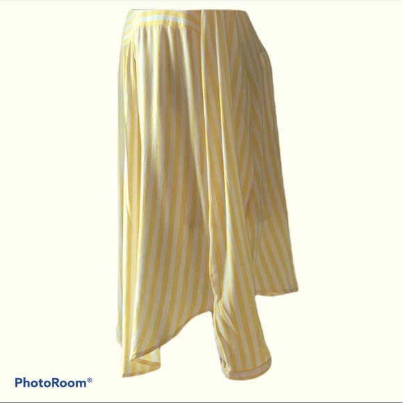 Jak & Rae Yellow/Wht Striped Button Front Size S - Picture 3 of 7
